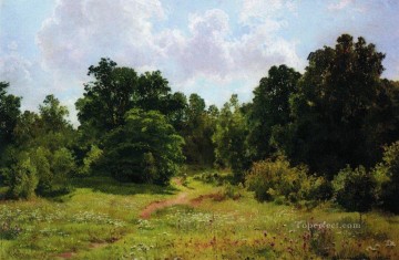 ウッズ Painting - 落葉樹林の端 1895 古典的な風景 イワン・イワノビッチの木々